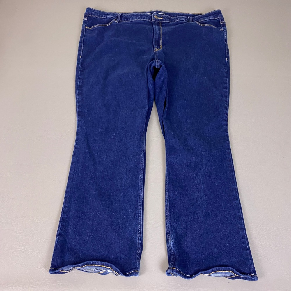 Old Navy Wow Boot-Cut Jeans Women's Plus Size 22 Short Dark Wash *Distress Wear*